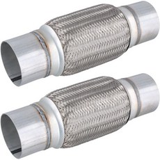 2개 세트 3 x 8인치 스테인리스 강력한 내구성 배기 유연관 이중 브레이드 유연 튜브 전체 길이 12인치