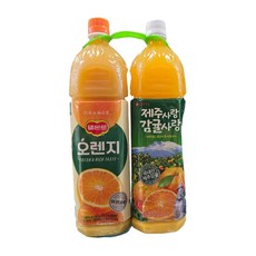 롯데칠성 제주감귤+델몬트오렌지 1.5L X 2개입, 2개
