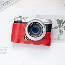 필름 x half 카메라 포함 하프케이스 가죽 스트랩 보호 케이스, CZ. 후지 XM5 레드 보호 케이스, CZ. 후지 XM5 레드 보호 케이스
