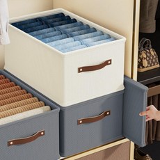 접이식 박스 옷 정리함 칸막이 의류 보관함 수납함 3p, 40x23x20cm, 화이트3p