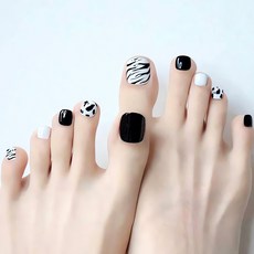 큐디 페디큐어 24개입 발톱네일 네일아트 손톱 관리 움 뷰티살롱 매니큐어 장비 핸드 케어, 화이트실버펄