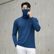 <스타일랑> 남성 긴팔 마스크 티셔츠 / 마스크 일체형 마스터 골프 아웃도어 등산 스포츠 스판 긴팔 마스크티