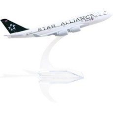 에어 포스 1400 다이캐스트 메탈 비행기 모델 스탠드 747 VC25A 합금 보잉 키트6인치 포함 항공 애호가 선물 또는 디스플레이 장식용, g. Star Alliance Thai, 1개