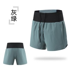 運動短褲 男士 假兩件 雙層設計 健身短褲 跑步訓練 速乾材質 透氣 三分褲 馬拉松 越野
