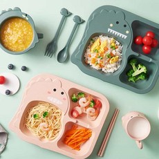 또와상회 유아 어린이 아기, 2공룡식판세트 핑크
