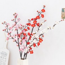 매화 조화 유니크 가지 90cm 3컬러 인테리어 봄 꽃 장식 소품 촬영 꾸미기, 레드, 1개