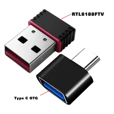 R36S 레트로 게임 콘솔 네트워크용 USB WiFi 동글 RTL8188FTV (R36H R36Plus 액세서리용 C타입 OTG 어댑터, 02 1Set