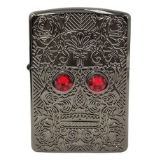 Zippo 49300 鎧甲煤油打火機 浮雕骷髏紅眼設計