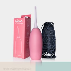 bidoo 휴대용 비데 수동 여행용 포터블 비데 파우치 세트 열탕소독 가능, 단순배송상품, 핑크솔트