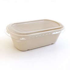 밀짚 펄프 용기 1000ml + 뚜껑 세트 BH004, 1개입