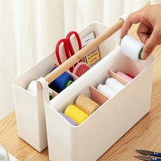 봉글 뜨개질 수납함 메이크업정리함, 옐로우