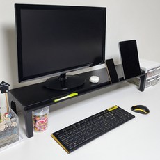 비오니 모니터 받침대 듀얼 컴퓨터 다용도 높은선반 거치대, 화이트(가로600_높이15)