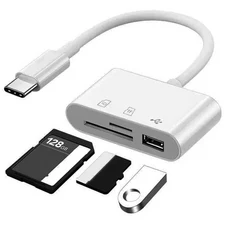 타입 C 어댑터 TF SD 메모리 카드 리더 OTG 라이터 컴팩트 플래시 USB-C 아이패드 프로 화웨이 맥북 삼성, 01 7cm, 01 white
