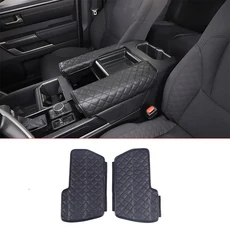 도요타 툰드라 2022 가죽 블랙 자동차 센터 팔걸이 박스 보호 커버 액세서리, [02] Black, 1개