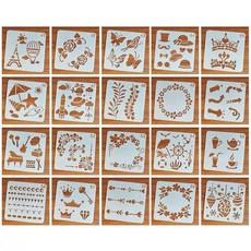 스텐실도안 페이스페인팅 도안 세트 템플릿 메이크업, 1개, 41-60 20매