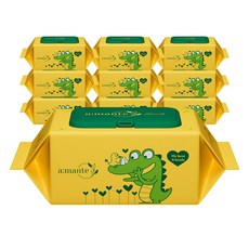 아망떼 프렌즈 고평량 아기 물티슈 엠보싱 캡형, 10개, 72매, 70g