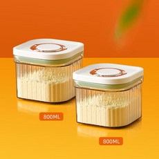 휴대용 분유통 밀폐 저장 밀폐용기 분유소분통, 투명(800ml+800ml)