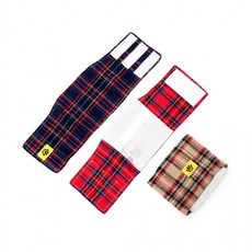 강아지 매너벨트 수컷 기저귀 팬티 반려견 애견, 체크 레드, S