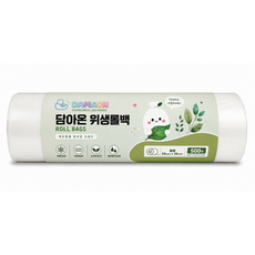 담아온 위생 비닐백 롤백 일회용팩 비닐봉투 봉지 중형 25cm x 35cm 500개입, 1개, 중(M)