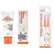 RESPPET 酵素牙膏組 深層細毛牙刷 2入, 1個, 70g, 牙膏