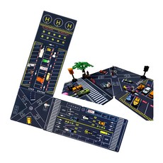 ST認證-台灣道路場景遊戲墊 基本款三件組 1:64 模型車 玩具車地墊 適用Tomica, 台灣道路+停車場+禁止行人穿越+ 送小車