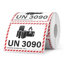 YIKIADA 600 Pcs UN3090 Lithium Battery Shipping Labels 4.25x3.25 Inches Warning Safety Stickers fo