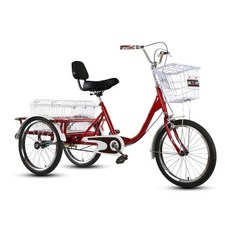 노인용 세발자전거 어르신 파워 장바구니 삼륜 트레일러 수레 짐 바스켓 실버 어른용 장보기, 바스켓 버건디 알루미늄  (메인사진참조), 1개