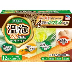 의약외품온포(ONPO) 입욕제 걸쭉한 탄산탕 사치 노송나무 목욕 4종 4종x3정 12정들이