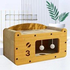 고양이 집 반려묘 스크래처 내마모성 스트레칭하기 좋은 하우스, 2.13kg 내 사용-확장 더블 볼, 1개