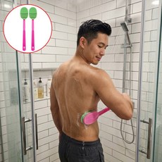 소소상점 국내산 샤워 브러쉬 등때밀이, 1세트, 2개입, 그린