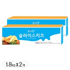 동원 [무료배송]X2개 동원 소와나무 체다슬라이스 1.8Kg (100장X2), 2개