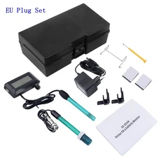 호환 디지털 온라인 PH 염분 모니터 24 시간 pH 레벨 테스터 물고기 수족관 수영장 스파 해수 수질 측정, 01 EU Plug Set