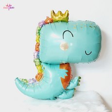스마일파티 동물 헬륨 풍선 애니멀 생일 파티 이벤트 토끼 호랑이 곰돌이 코끼리 너구리 다람쥐 입, 왕관티라노