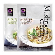 청정원 버섯크림+치즈크림 스파게티소스 250g 2개세트, 2개