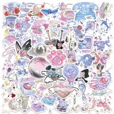 감성아트몰 캐리어 노트북 방수 감성 여행 스티커 세트, 레인보우 소품