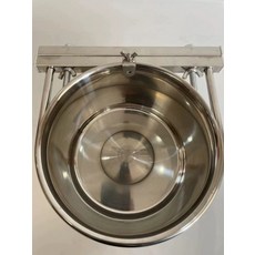 브랜드없음 밥그릇 고정식 반려견 스테인리스 걸이 스텐 케이지용, 얕은 14cm 4.0kg이하, 1개, 나사 고정 클립 202 볼