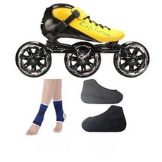 성인용 인라인 스케이트 롤러브레이드 고급 선수용 블랙 (35 사이즈), 1개, H. 옐로우 3륜 세트 1