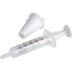 일회용 주사기 실험용 이즈이 도스 베이비 구강 및 디스펜서 액체 약품용 교정된 용량 5 mL1 티스푼 병 어댑터 포함 흰색 투명 1개 1팩 67008, 5 mL