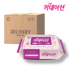 카네이션 엠보싱 물티슈 캡형 60매 6팩 (보라), 6개, 60매입, 55g