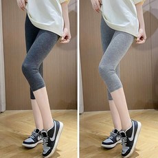 로르카 1+1세트 여성 하이웨스트 7부 슬림핏 스판 데일리 운동 요가 레이어드 레깅스 B06040234