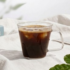 니니아 홈카페 내열유리 커피 머그컵 220ml, 1개, 투명