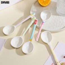 DFMEI 陶瓷筷子家用高檔輕奢正品新骨瓷筷勺子防黴禮盒裝, 1個, 如圖, 彩虹陶瓷勺