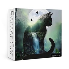 해외 BBOLDIN 성인용 강아지 독특한 퍼즐 1000피스 아트 직소 가을 락 스톤 미국매장정품+ 1729075, 포레스트 캣.