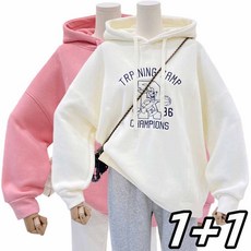 1 + 1 여성기모후드티 긴팔티 블라우스 맨투맨 티 JYF25120937 53