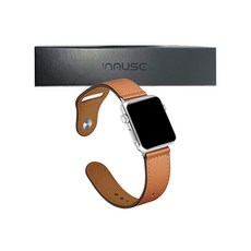 인뮤즈 애플워치 호환 베이직 레더 루프 스트랩, 42/44mm, 브라운