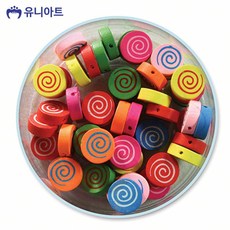골뱅이 나무비즈 모양비즈 6번 원형골뱅이 P0000BGB 담아보리 납작우드비즈 원형비즈