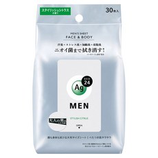 Ag Deo24 男士臉部&身體濕紙巾 柑橘香 30張入, 1包