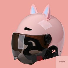 김영마켓 헬멧장식 고양이 귀 데칼스티커, 핑크