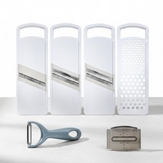 DAMDA 만능 채칼 2종 세트+감자칼+조각홀더 포함 야채슬라이스, 1개, 채칼 2종세트 (A) 굵은채칼 + 슬라이더