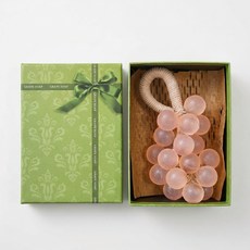 틱톡 상품 실물 같은 크리스탈 포도 모양 수제 DIY 아로마테라피 비누, 핑크색 25개알 입- 장미향 (선물상자포함)